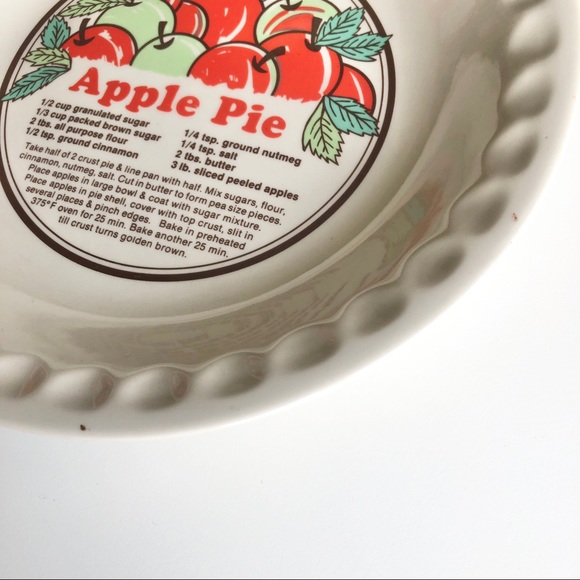 Vintage Recipe Apple Pie Plate Retro Dish - Picture 4 of 7